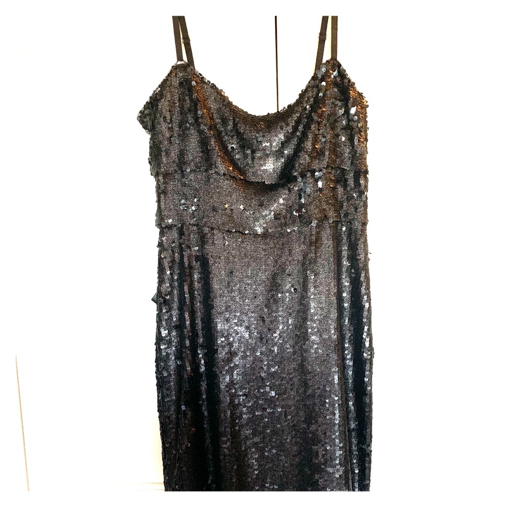 BCBG Maxazaria black sequin dress, NWT